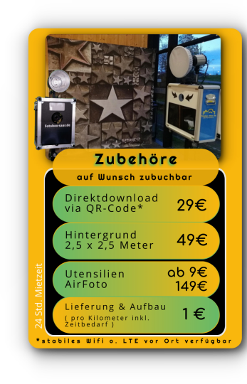 Fotobox Zubehöre Preise